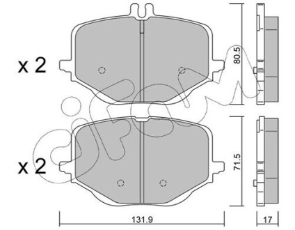 CIFAM DB Колодки гальмівні задні X254, V223, W223, Z223 822-1314-0