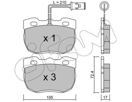 CIFAM LAND ROVER Гальмівні колодки передні DISCOVERY I 2.5 89-, RANGE ROVER I 2.5 92- 822-177-0