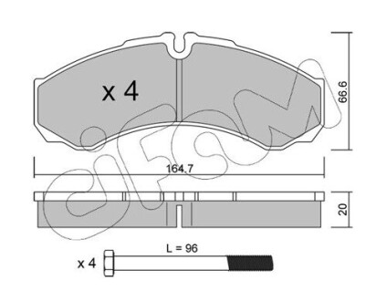 CIFAM FIAT колодки гальмівні передні Iveco Daily 96- 822-212-0