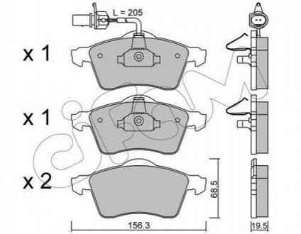 Тормозные колодки (передние) CIFAM 822-263-1 (фото 1)