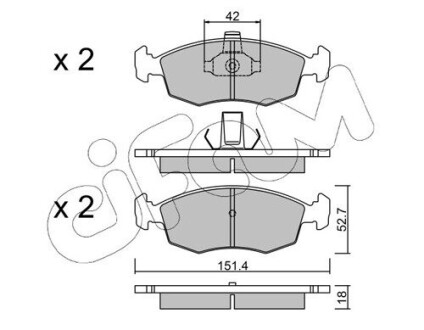 CIFAM FIAT гальмівні колодки передн. STRADA пікап 1.3 D 10- 822-274-3