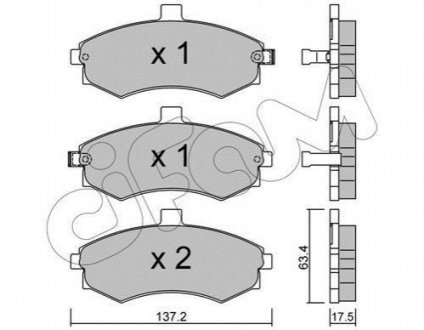 Тормозные колодки (передние) CIFAM 822-504-0 (фото 1)