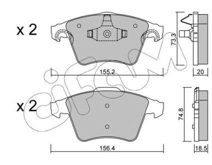 CIFAM VW гальмівні колодки передн.T5 1.9,2.5TDI 03- (без датчик.) 822-552-3