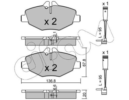 CIFAM DB гальм. колод. передн. W211 E-klasa 02- з датчик. 822-562-0K