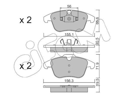 CIFAM LAND ROVER гальмівні колодки EVOQUE 11- 822-675-6