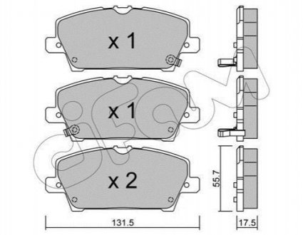 Дисковые тормозные колодки (передние) CIFAM 822-728-0 (фото 1)