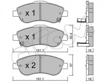 Дисковые тормозные колодки (передние) CIFAM 822-789-0 (фото 1)
