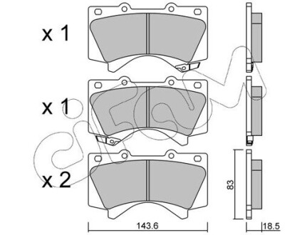 CIFAM TOYOTA гальмівні колодки передн.Land Cruiser 4.7/4.5d 08- 822-821-0