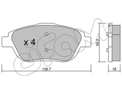 CIFAM CITROEN гальмівні колодки передн.C3 Picasso,DS3 1.4/1.6 09- 822-852-0