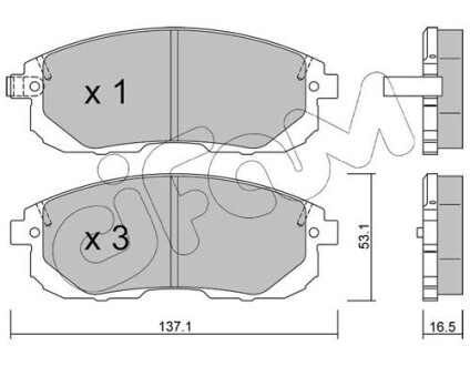 CIFAM NISSAN гальмівні колодки передн. Tiida 04-, Juke 14-, Maxima QX 822-876-0