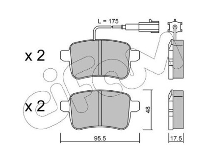 CIFAM ALFA ROMEO К-т задніх гальм. колодок Giulietta 1,4-1,6 10- 822-895-0