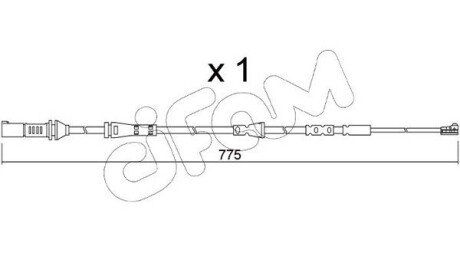 Датчик зношування гальмівних колодок (передніх) BMW X3 (G01)/X4 (G02) 17- (L=772mm) SU361