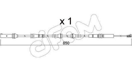 Датчик зносу гальмівних колодок (задніх) BMW 5 (G31)/6 (G32) GT 17- (L=868mm) SU366
