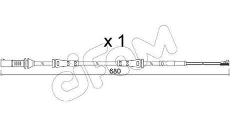 Датчик зносу гальмівних колодок (передніх) BMW i3 (I01) 13- (L=680mm) SU369