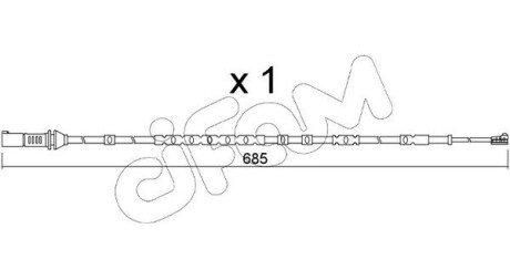 Датчик зносу гальмівних колодок (задніх) BMW i3 (I01) 13- (L=686mm) SU370