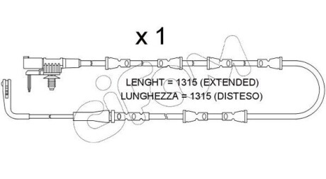 CIFAM LAND ROVER Датчик зносу гал. колодок (перед) DEFENDER 20-, DISCOVERY 2.0 16- SU.389