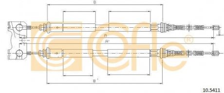 Трос ручного тормоза COFLE 10.5411 (фото 1)
