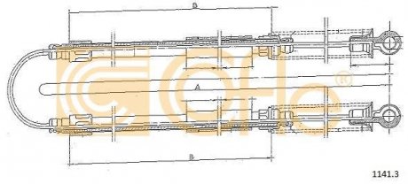 Трос ручника COFLE 1141.3 (фото 1)