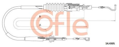 Трос газу T4 1.9/2.4D (1705мм)  90> 14.4305