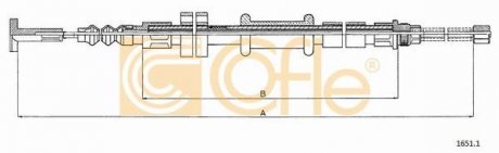 Трос ручного тормоза COFLE 1651.1 (фото 1)