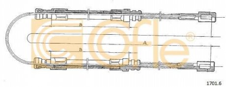 Трос ручного тормоза 1701.6