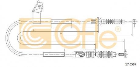 Трос ручного тормоза COFLE 17.0597 (фото 1)