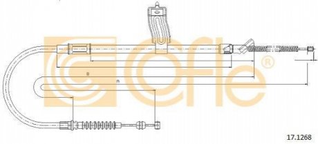 Трос ручного тормоза COFLE 17.1268 (фото 1)