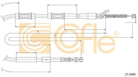 Трос ручного тормоза 17.1445
