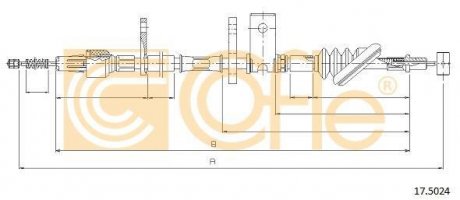 Трос ручного тормоза COFLE 17.5024 (фото 1)