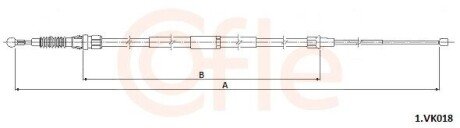 Трос ручного гальма лів./прав. (1585mm/810mm) VW JETTA IV 1.2-2.0D 04.10- 1.VK018