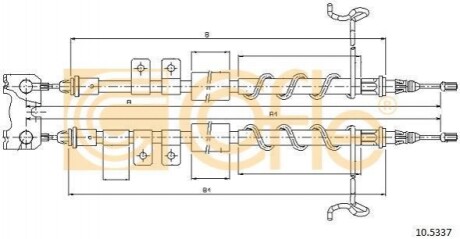 Трос ручника (задній) Ford Connect 02- (+ABS) (висока база) (дисковий гальма) 92105337