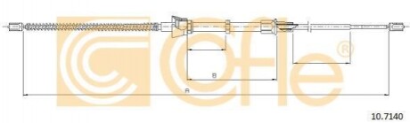 Трос ручника Skoda Fabia/VW Polo/Seat Ibiza 08- (1589/923 мм) COFLE 92107140 (фото 1)