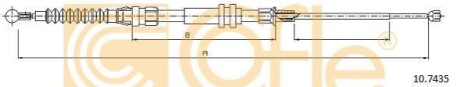 Трос ручника (задній) VW Caddy 04-15 (1718mm) 92107435