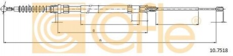 Трос ручника VW Golf V/Audi A3/Skoda Octavia 97-13 (1447/805 мм) 92107518