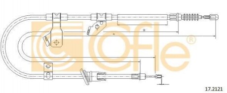 Трос ручника (задній) (R) Mitsubishi Colt/Smart Forfour 04-12 (1570/1420mm) 92172121