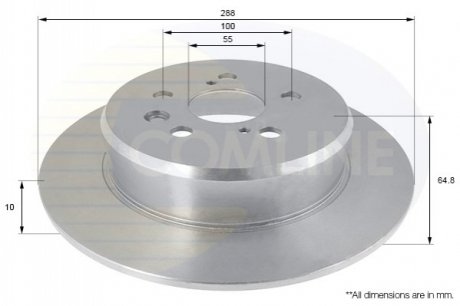 Тормозной диск (задний) Comline ADC01101 (фото 1)
