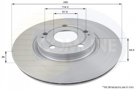 Гальмівний диск вентильований (передній) Comline ADC01134V (фото 1)