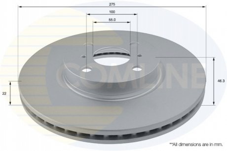 Гальмівний диск вентильований (передній) Comline ADC01142V (фото 1)