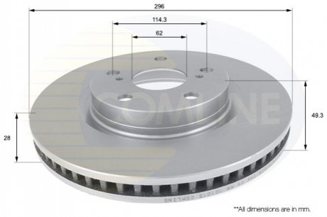 Гальмівний диск Comline ADC01147V (фото 1)