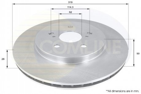 Гальмівний диск вентильований (передній) ADC01158V
