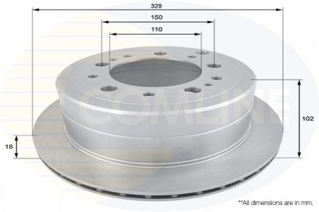 Тормозной диск вентилируемый (задний) ADC0183V