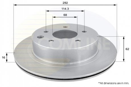 Тормозной диск вентилируемый (задний) Comline ADC0272V (фото 1)