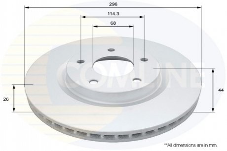 Тормозной диск вентилируемый (передний) Comline ADC0293V (фото 1)
