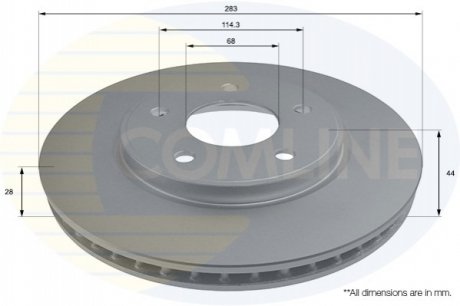 Гальмівний диск вентильований (передній) ADC0296V
