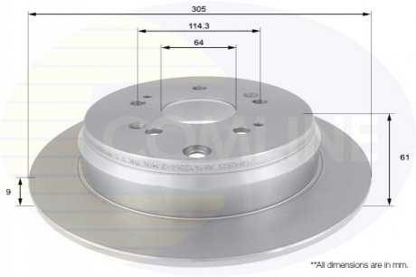 Гальмівний диск (задній) Comline ADC0556 (фото 1)