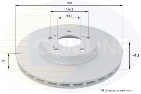 Гальмівний диск вентильований (передній) Comline ADC0568V (фото 1)