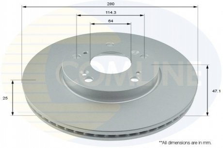 Тормозной диск вентилируемый (передний) ADC0576V