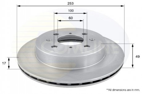 Гальмівний диск вентильований (передній) Comline ADC0920V (фото 1)