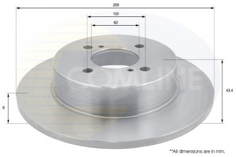 Тормозной диск (задний) Comline ADC0934 (фото 1)