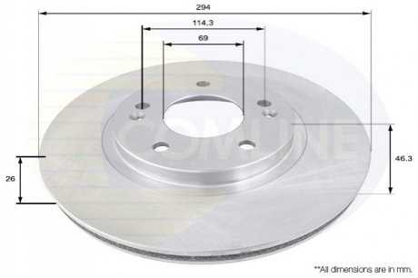 Гальмівний диск Comline ADC1050V (фото 1)